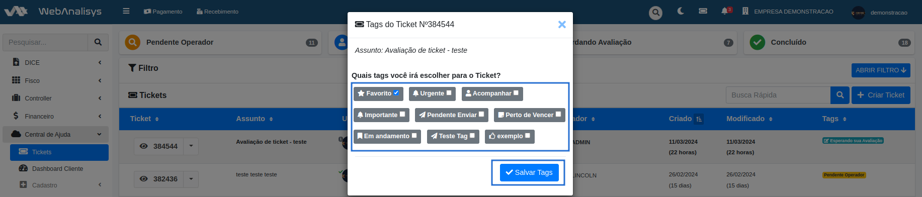 Associar tag passo 2